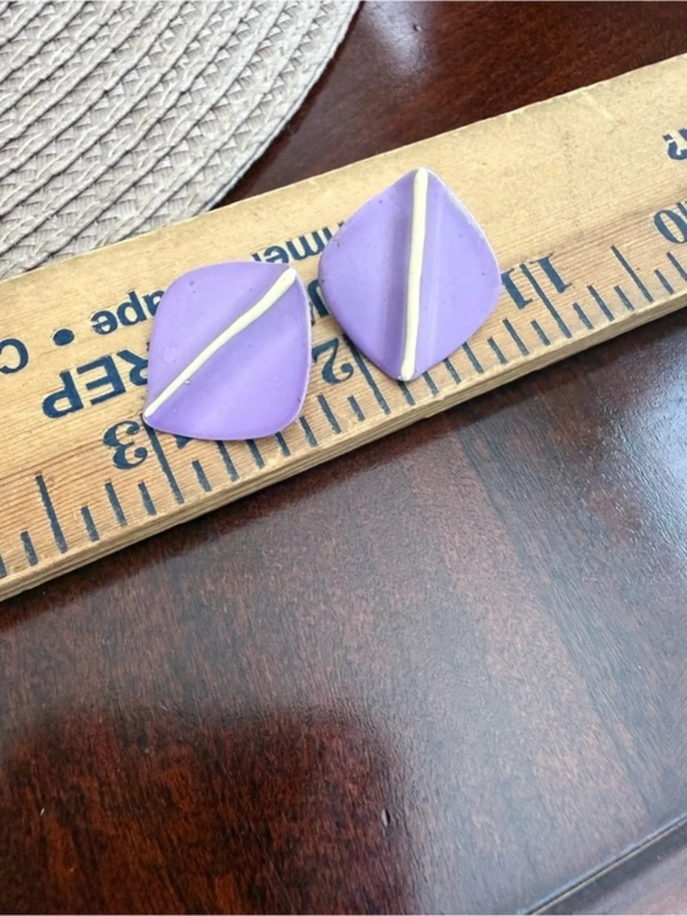 Vintage Purple Pierced Earrings